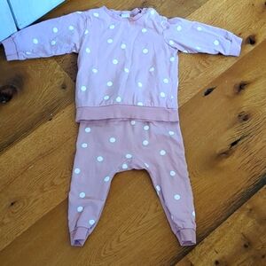 H&M polka dot cotton sweatsuit